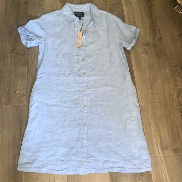 Tahari | Dresses | Tahari Linen Shirt Dress | Poshmark